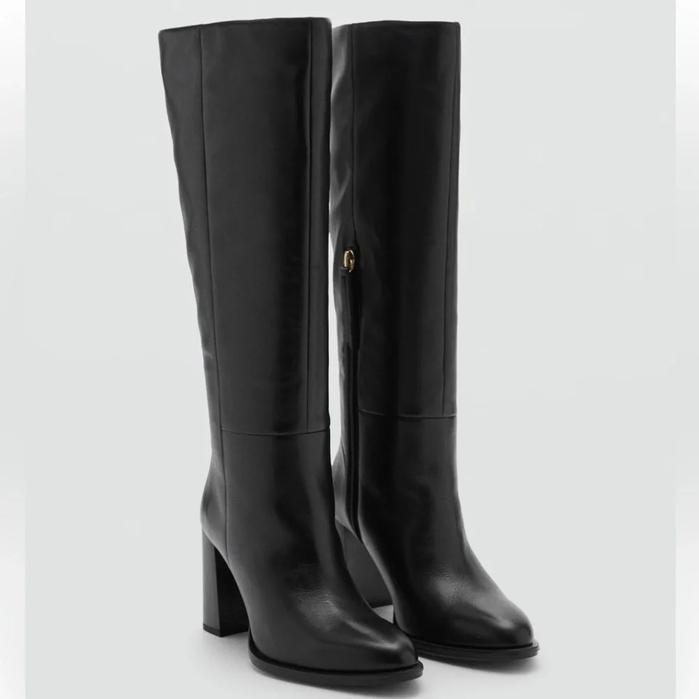 Mango Black Over the Knee Boots